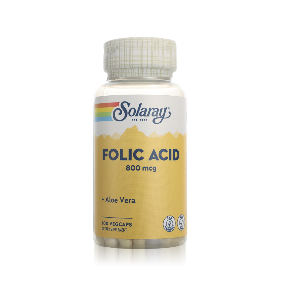 Solaray Folic Acid 800mcg Capsules