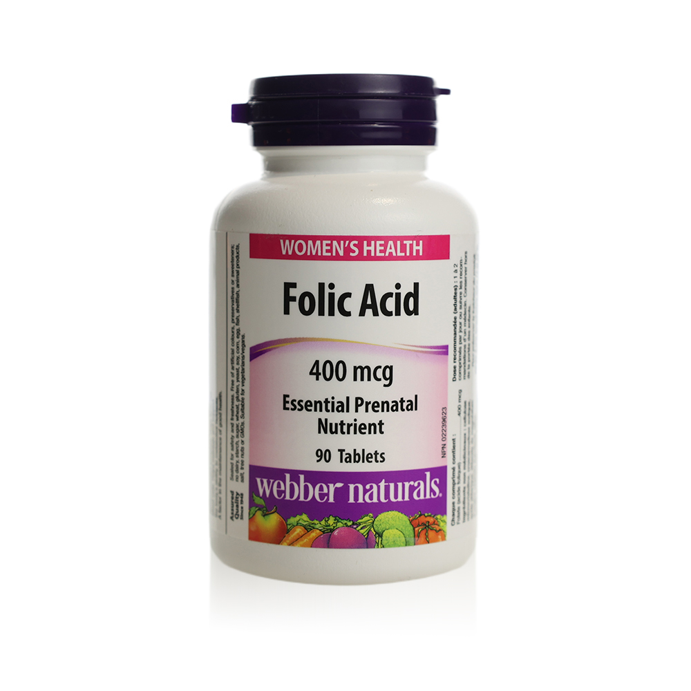 Webber Naturals Folic Acid 400 µg – 90 Tablets