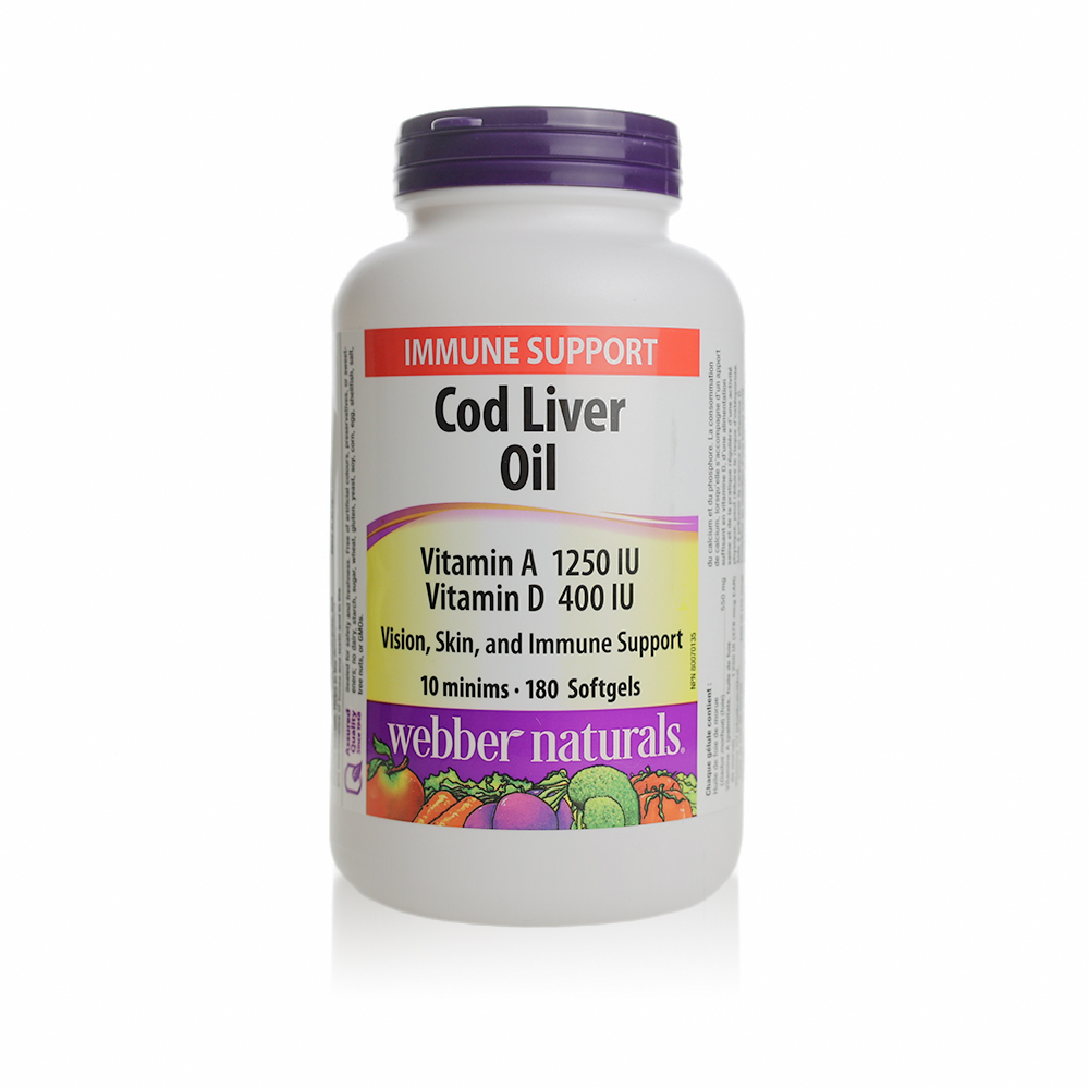 Webber Naturals Cod Liver Oil – 180 Softgels