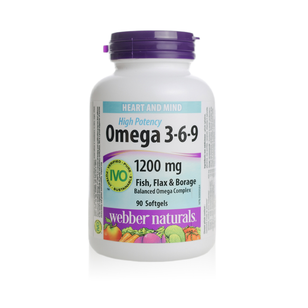 Webber Naturals Omega 3‑6‑9 1200 mg – 90 Softgels