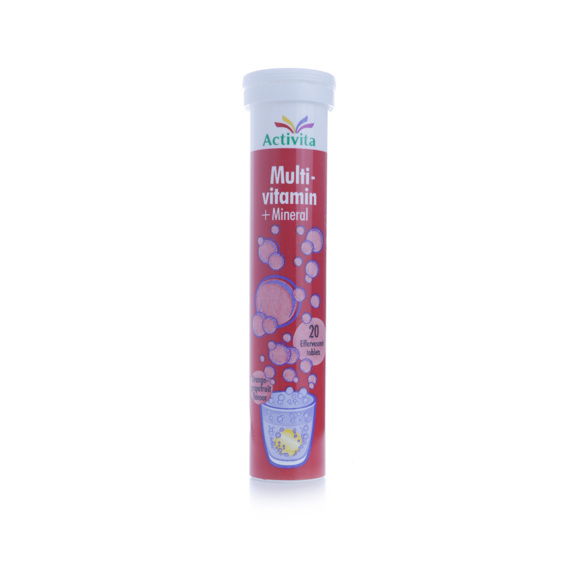 Activita Multivitamin & Mineral Effervescent Tablets Orange & Grapefruit Flavor for Physical & Mental Support, 20 Tablets