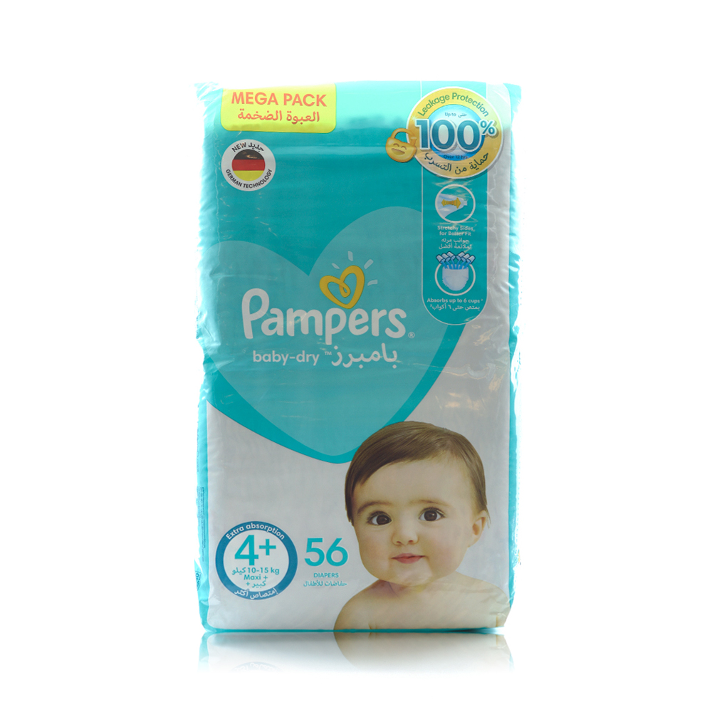 Pampers 4+ Baby Dry 10-15Kg (Pack of 56)