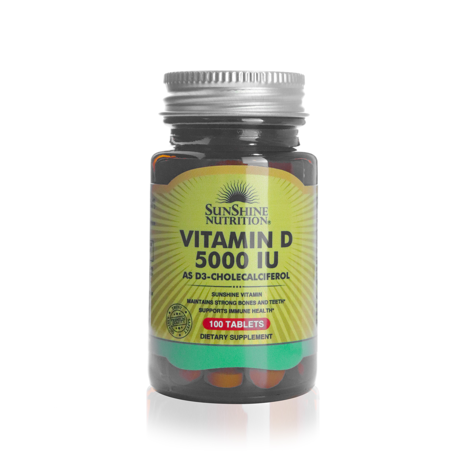 Sunshine nutrition vitamin D 5000 IU 100 tablets