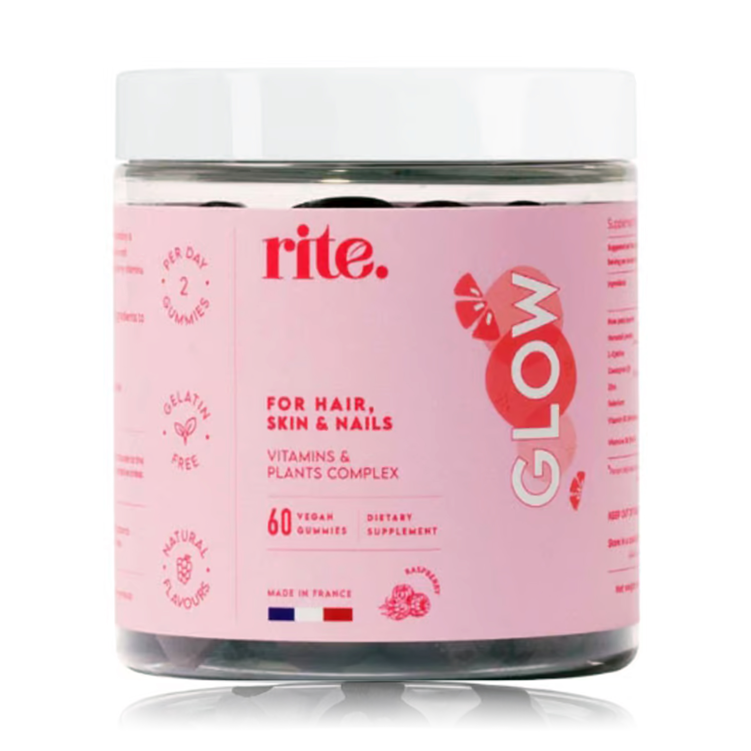Rite Glow Hair, Skin & Nails Vegan Gummies – 60 Gummies
