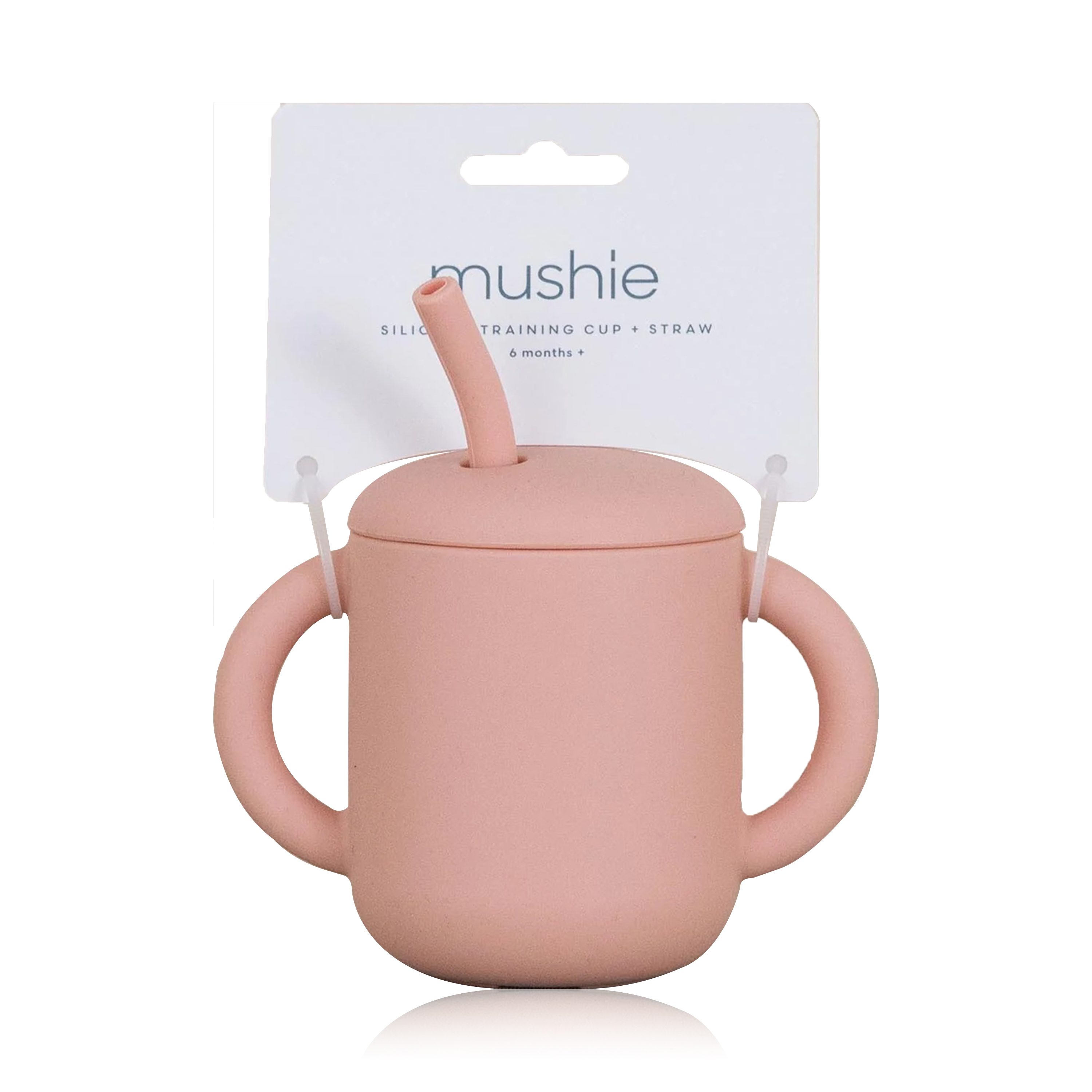 Mushie Silicone Training Cup Straw Blush