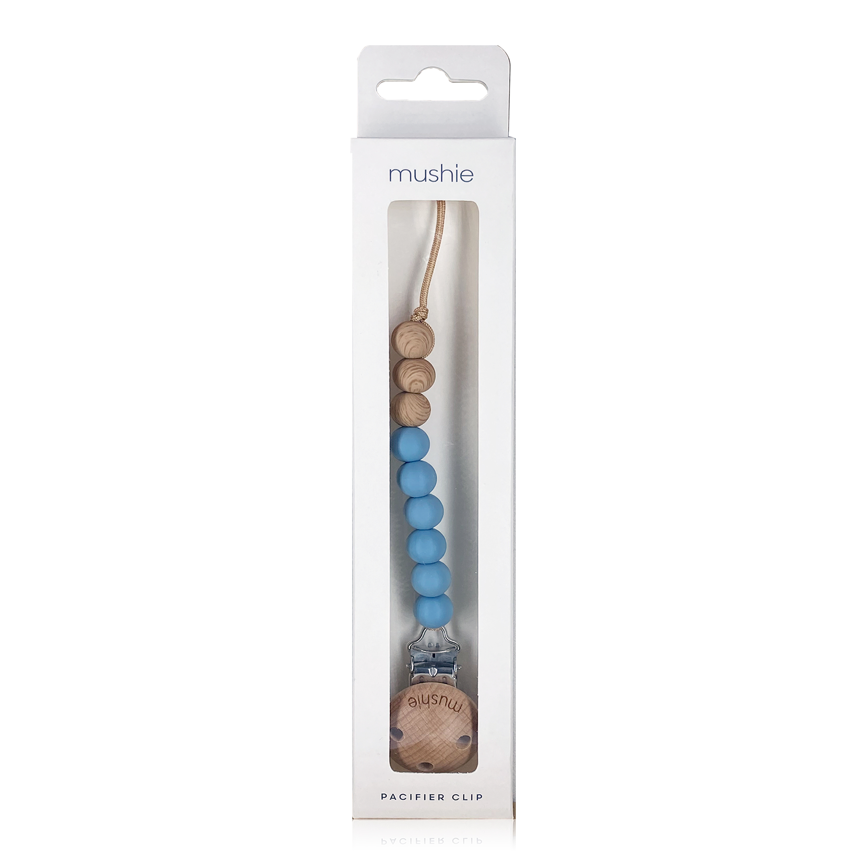 Mushie Pacifier Clips Eva Cadet Blue